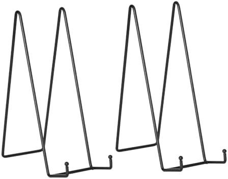 12 Inch Oversized Plate Display Stand - 2 Pack Black Metal Easel