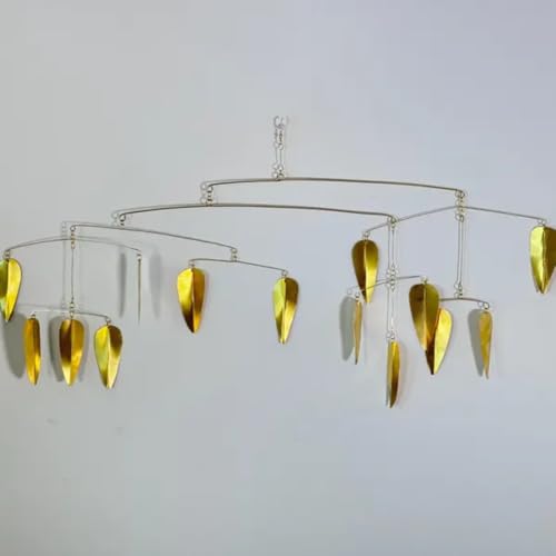 Pure Brass Weeping Willow Hanging Mobile 34W x 17H