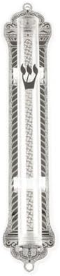 Mezuzah Case With Vilna Gate Design Transparent Scroll Holder