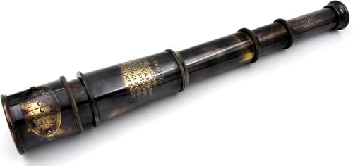 Vintage Nautical Brass Telescope with Wooden Box