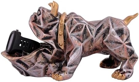 Cute Dog Sculpture with Plate for Home Decor