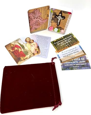 Handmade Mini Shrine Tin Box with Prayer Cards