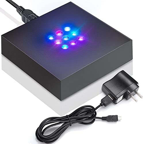 Facmogu 9 LED Light Base for Crystal 3D Glass Art