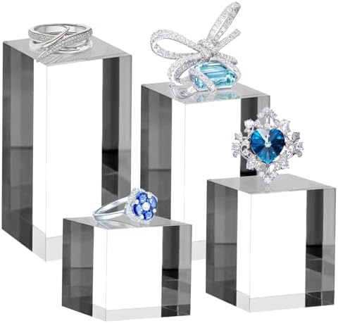 4Pcs Clear Acrylic Blocks for Display Riser Stands