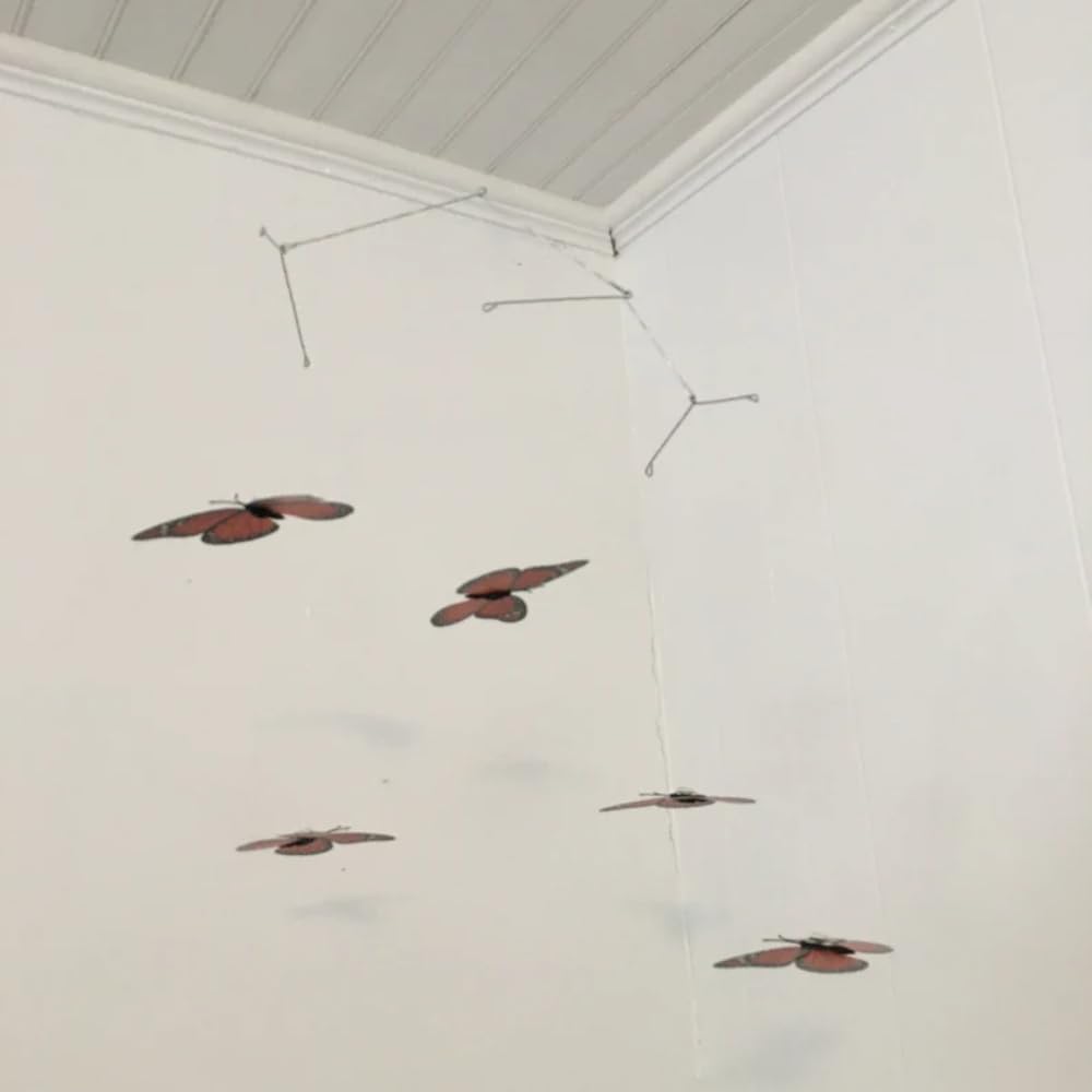 Five Red Butterfly Wall Decor Mobile 17W x 27H