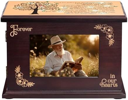 PREKIAR Wooden Cremation Urn with Photo Frame