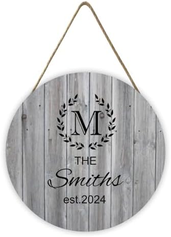 Personalized Family Name and Est Date Wood Sign - Rustic 12x12