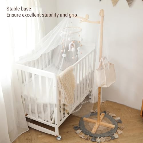 Luocute Floor Standing Crib Mobile Arm 56 Inch Wooden Support