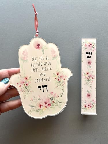 Lea Joelle Handmade Hamsa and Mezuzah Gift Set