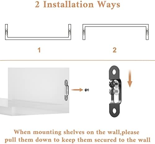 SRIWATANA White Floating Wall Shelves Solid Wood