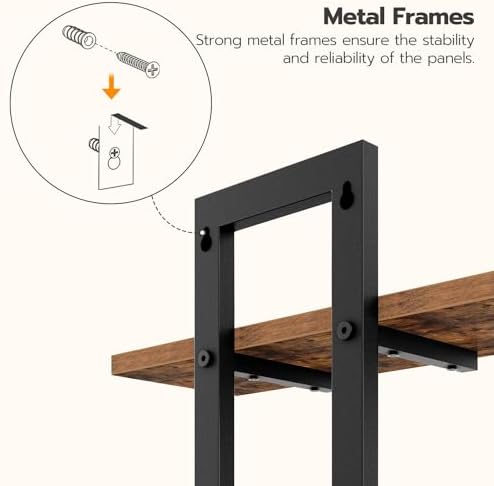 HOOBRO Floating Shelves 2-Tier Set of 2 Rustic Brown and Black