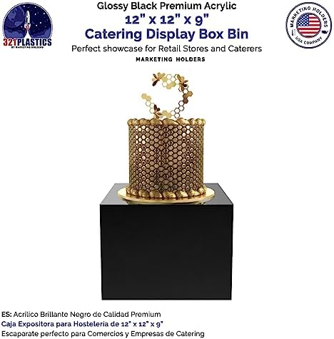 Black Acrylic Retail Display Box 12x12x9