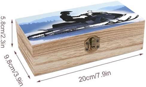 Snowmobile Keepsake Box Large Wooden Storage Organizer