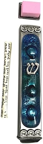 Tamara Baskin Art Glass Mediterranean Sea Mezuzah