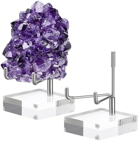 Hipiwe 2 Pcs Clear Acrylic Display Stand Holder with Adjustable Metal Arms Easel