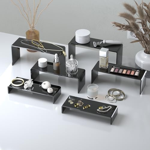 Goabroa Black Acrylic Display Risers 3 Tier 2 Set