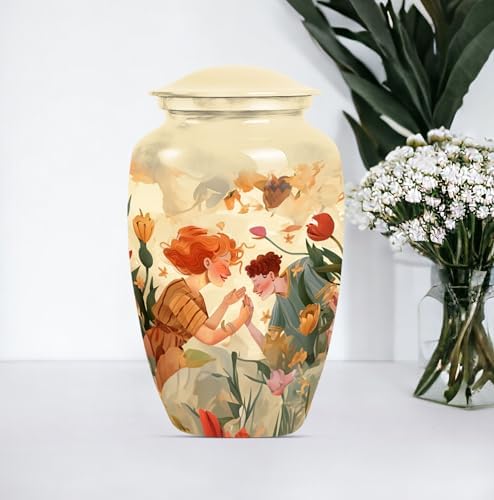 10 Inch Large Velvet Covered Decorative Urn for Ashes