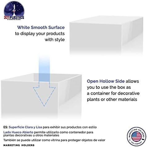 4 Pack White Acrylic Display Box Tall 12x12x24