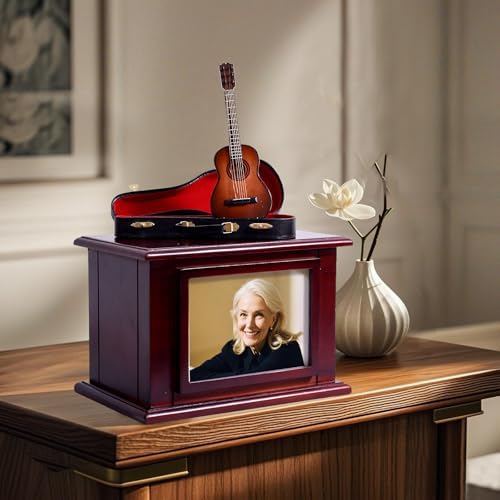 ZGYLIN Wooden Guitar Cremation Urn for Ashes