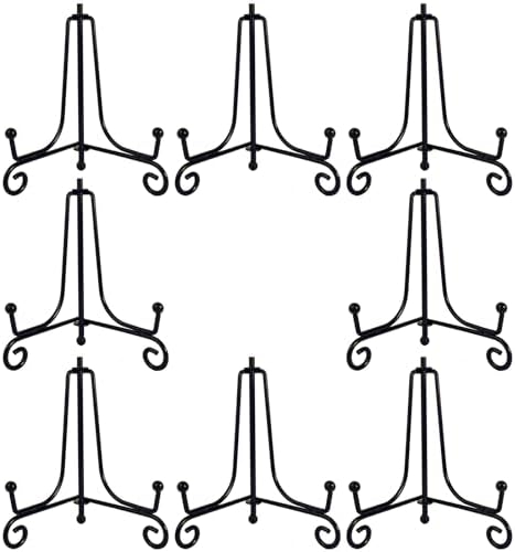 8PCS Premium Black Iron Plate Stands for Display 4 Inch
