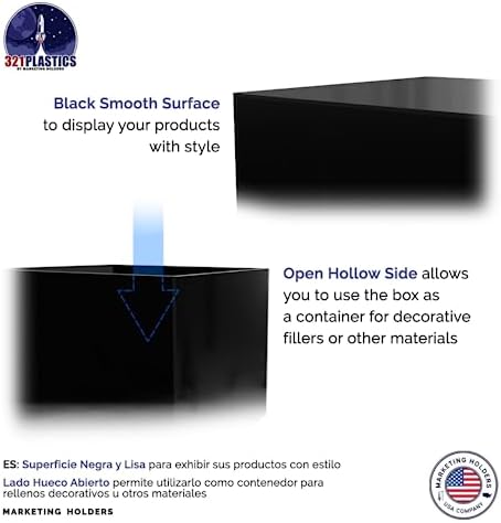 Black Acrylic Retail Display Box 12x12x9