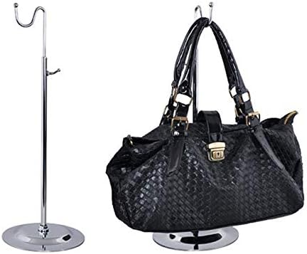 Adjustable Height Handbag Display Stand with Two Hooks