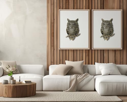 AMOIENSIS Owl Wall Art Sculpture Pack of 2
