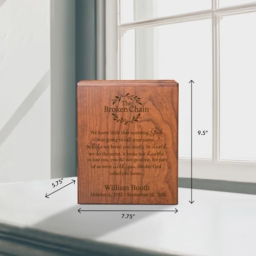 LifeSong Milestones Personalized Cherry Urn for Adult Ashes - The Broken Chain