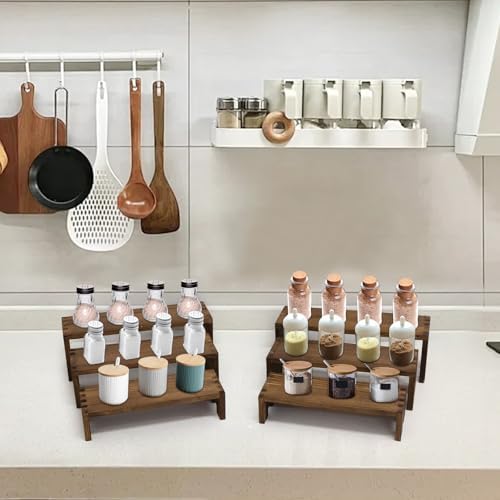 Yikaroeli 6 Piece 3 Tier Wooden Display Riser Set