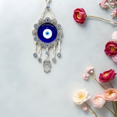 Blue Evil Eye with Hamsa Hand Wall Hanging Decor
