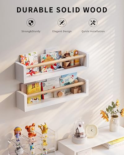 4 Pack Wall Book Shelves for Kids Room