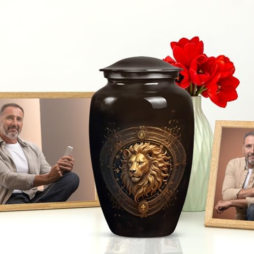 Jagasy Classic Large Cremation Urn with Regal Lion Design