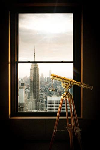 Handcrafted 15 Inch Brass Nautical Telescope with Leather Box