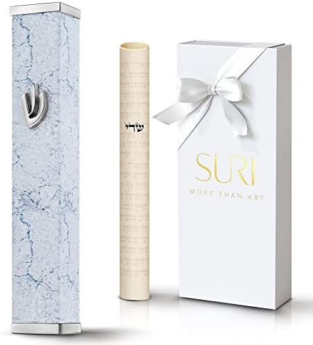 Suri Modern Mezuzah with Non Kosher Scroll and Adhesive Case