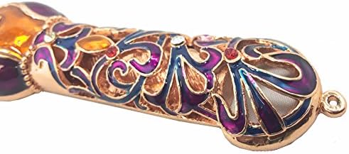 Handmade Metal 5 Inch Decorative Mezuzah with Gemstone Accents