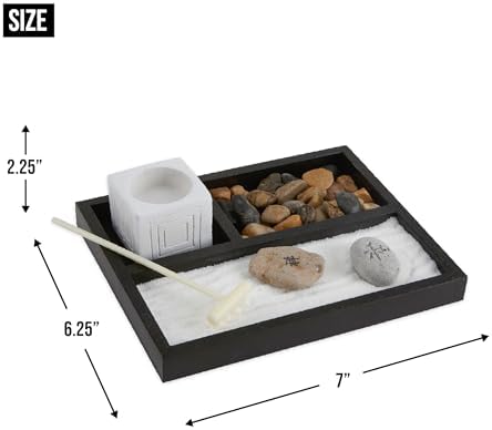 Zingz Thingz Wooden Zen Garden Kit for Home Decor