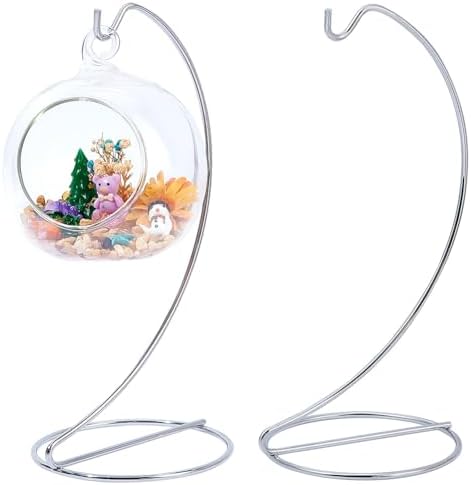 2pcs Glass Globe Display Stand Holder for Decorations