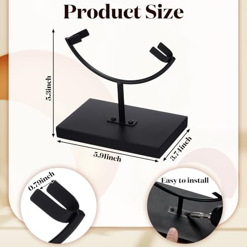 Marsui 2 Pcs Metal Rock Display Stand Black Easel Holder