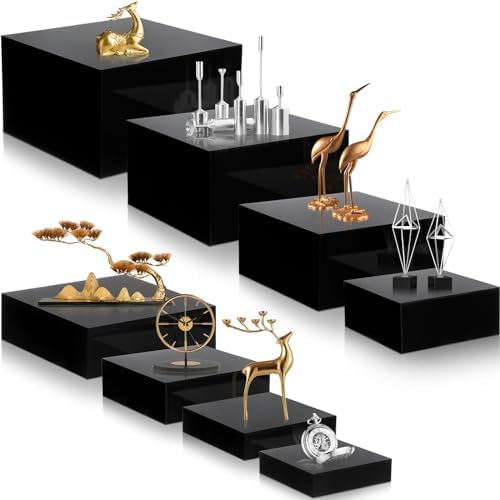 Geelin 8 Pack Acrylic Cube Risers with Hollow Bottoms