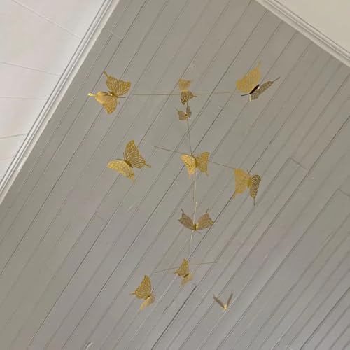 Elegant Gold Butterfly Wall Mobile 23 x 28