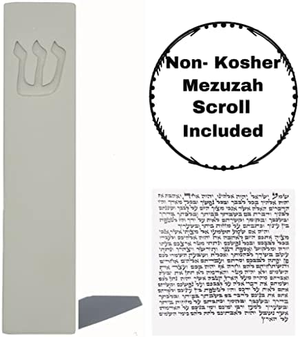 Concrete Mezuzah Case with Scroll Grey 5 Inches