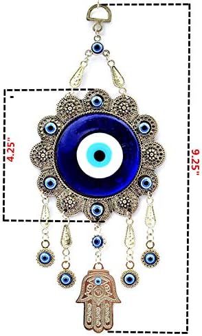 Blue Evil Eye with Hamsa Hand Wall Hanging Decor