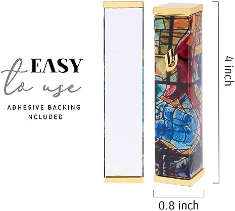 SURI Modern Mezuzah Case with Yellow Chagall Design