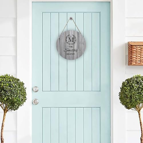 Personalized Family Name and Est Date Wood Sign - Rustic 12x12