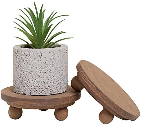 Defined Deco Mini Wood Risers 2 Pack 4 Inch Round