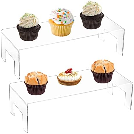 Frcctre 2 Pack Acrylic Display Risers for Dessert and Toys