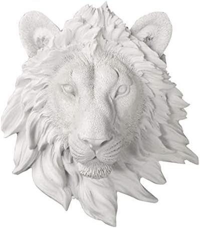 WALL CHARMERS Mini White Faux Lion Head Wall Decor