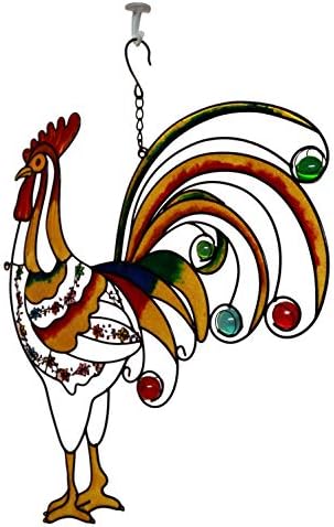 Ebros Gift 20 Inch Stained Glass Rooster Wall Decor