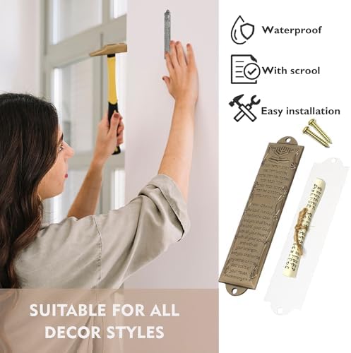 CAMATET Mezuzah Set with Scroll and Self-Stick Backing