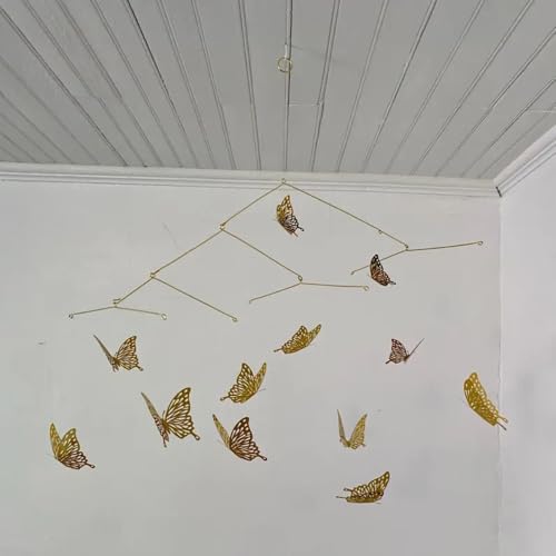 Elegant Gold Butterfly Wall Mobile 23 x 28